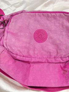 Pink Kipling Crossbody Bag with Monkey Charm