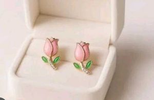 Pink Tulip Earrings