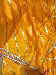 Vibrant Yellow Saree &amp; Red Traditional Blouse