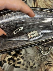 RARE Y2k Guess Black Cluch Bag w Heart Detail