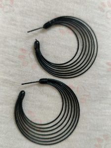 Black Hoop Earrings