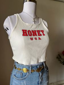 White Honey USA Ribbed Tank Top