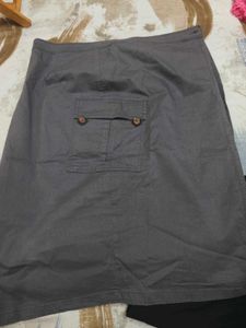 Comfortable Grey Cargo wrap skirt