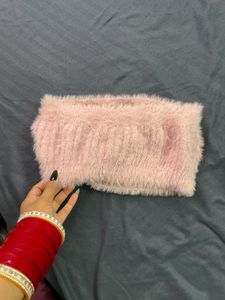 🎀💋Fuzzy Pink Bandeau Top