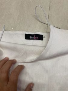 White  Ribbed Camisole Top