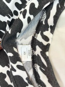 Monochrome Abstract Print Mini Dress