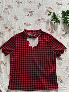 Red & Black Checkered Top