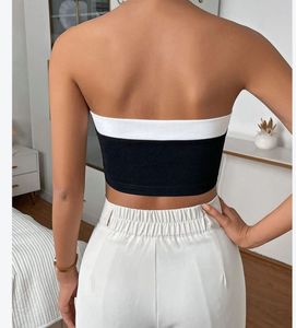 Chic Black &amp; White Halter Crop Top