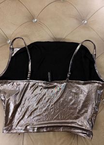 Metallic Cowl Neck Cami Top