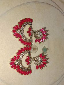 Red &amp; Gold Statement Earrings