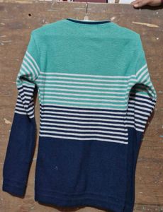 Striped Crew-Neck Knit Sweater