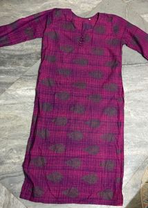 Vibrant Pink & Grey Kurta