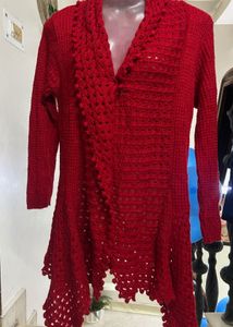 Red Knit Cardigan