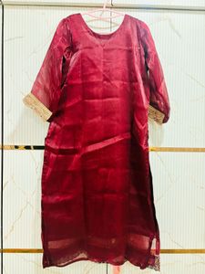 Maroon Embroidered Festive Suit Set with Dupatta
