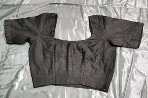 Black Blouse With Deep Neck
