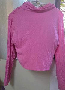 Pink Button-Up Cropped Top