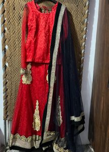 Stunning Red Embroidered Lehenga Choli With Duppta