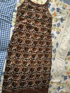 Boho Floral Print Kurta with Tassels