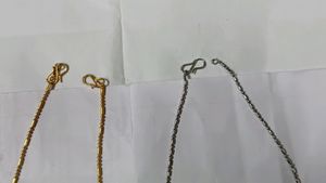 Set Of 2 Golden And Silver Chains