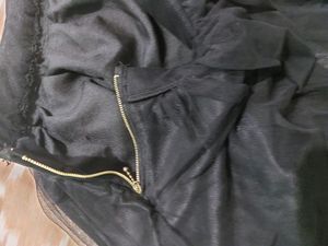 Black Satin&amp; Net Mini Skirt
