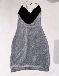 Sparkly Spaghetti backless mini Dress