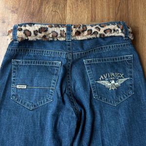 Faux Fur Leopard Print Belt