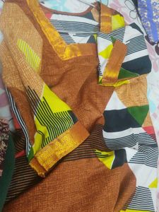 Stylish Printed zariwork lace detailing Kurta