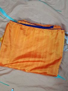 Orange Embroidered Silk Saree