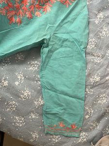 Aqua Blue Embroidered Kurta