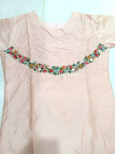 Peach Embroidered Kurta for just 249