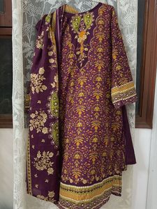 Beautiful Purple Printed Kurta Set