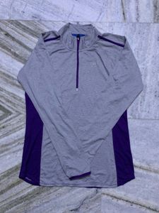 Grey & Purple Athletic Pullover