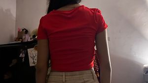 Red Asymmetrical Crop Top