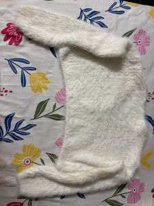Cozy White fur crop Sweater