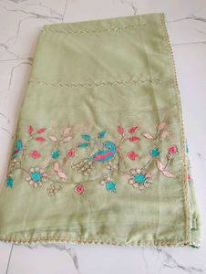 Embroidered Silk Saree