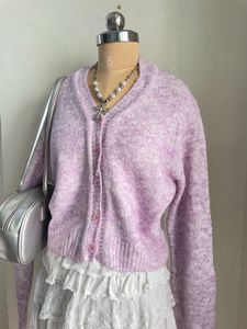 Lilac Knit Cardigan(with scarf)