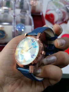 Elegant Floral Blue Watch