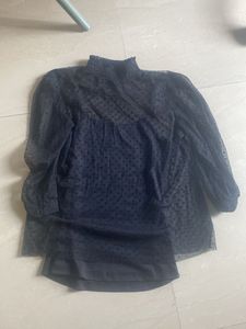 Chic Sheer Dot Blouse
