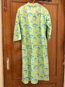 Green Floral Print Kurta
