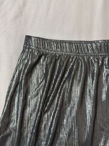 Metallic Pleated Skirt