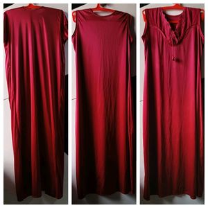 MAROON nighty Set