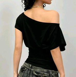 Chic Black One-Shoulder Top