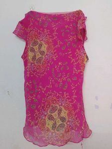 Vibrant Pink Paisley Print Kurta