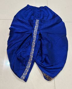 Blue Dhoti Pants with Gold Detail