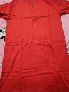 Vibrant Red Cotton Kurta