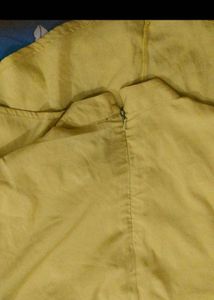 Chic Yellow Top with Striped Sleeves