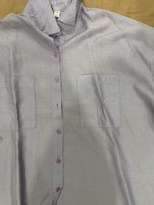 Chic Light Purple Button-Up Shirt