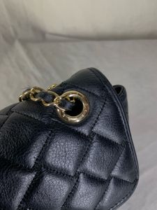 Vintage 2000s SISLEY Quilted Black Chain Flap Bag