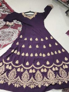 Embroidered Purple Ethnic three piece set ✨