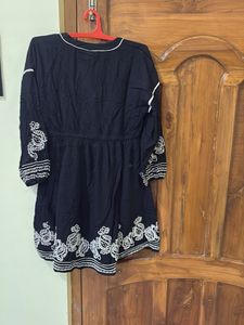 L.o.v. by westside Black Embroidered Boho Kurta